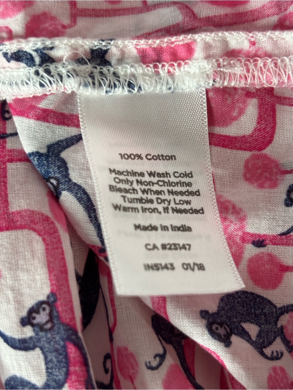 Talbots Pink Printed Tunic with Navy Motif and Trim - Picture 4 of 7